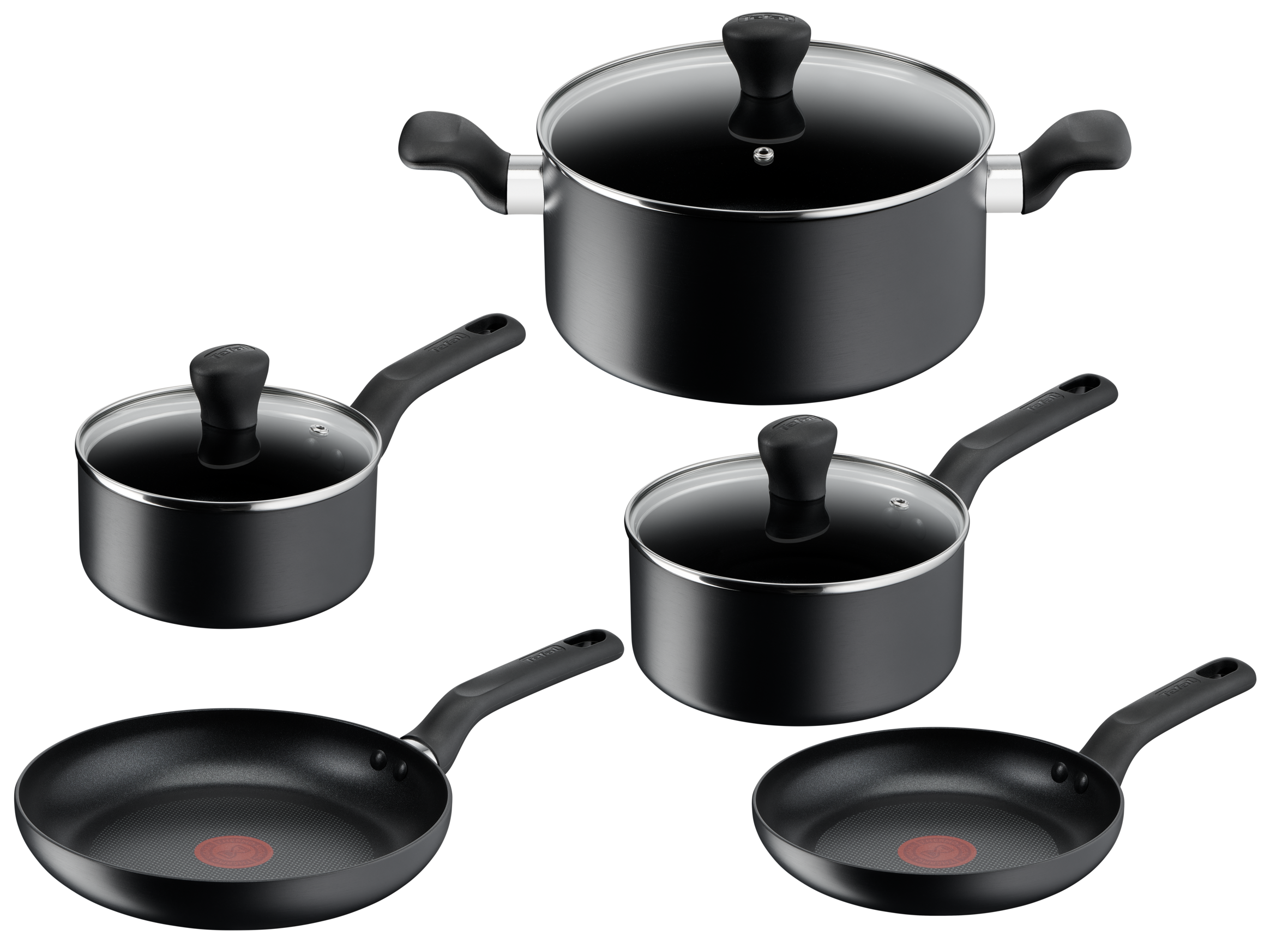 User Manual and FAQs for Tefal Comfort Hard Anodised Non-Stick 5pc Set