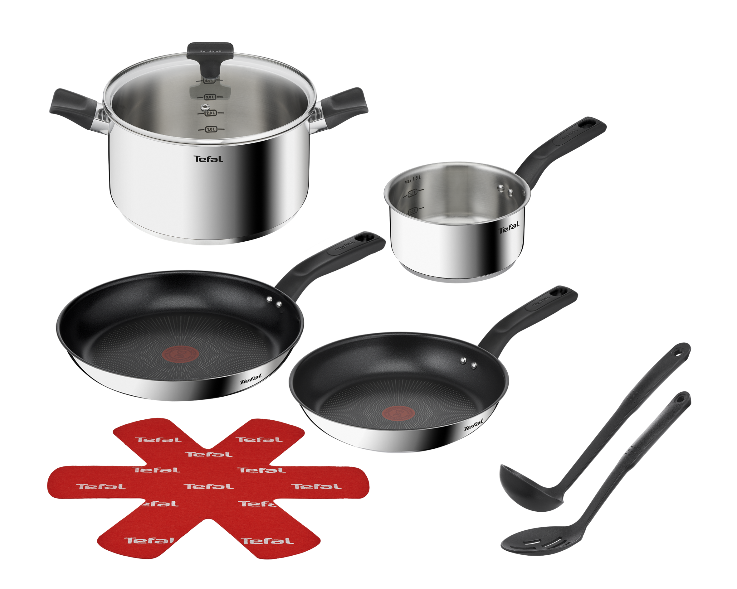 User Manual and FAQs for Tefal Delicious Stainless Steel 8pc Mixed Set