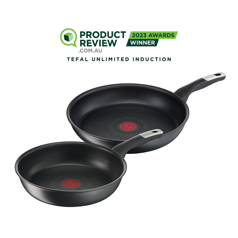 User Manual and FAQs for Tefal Unlimited Non-Stick Induction Twin Pack Frypan Set 26/30cm