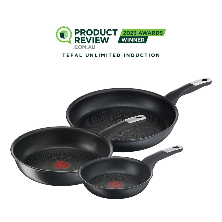 User Manual and FAQs for Tefal Unlimited Non-Stick Induction Triple Pack Frypan Set 20/26/30cm