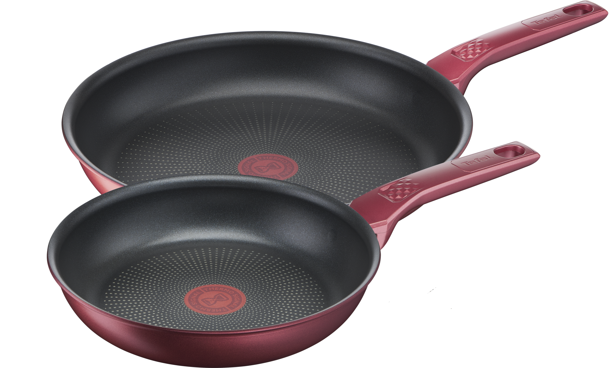 User Manual and FAQs for Tefal Daily Chef Red Non-Stick Induction Twin Pack Frypan Set 22/28cm