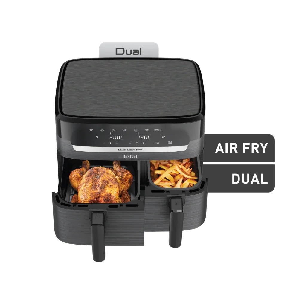 User Manual and FAQs for Tefal Dual Easy Fry Essential XXL Air Fryer EY901H