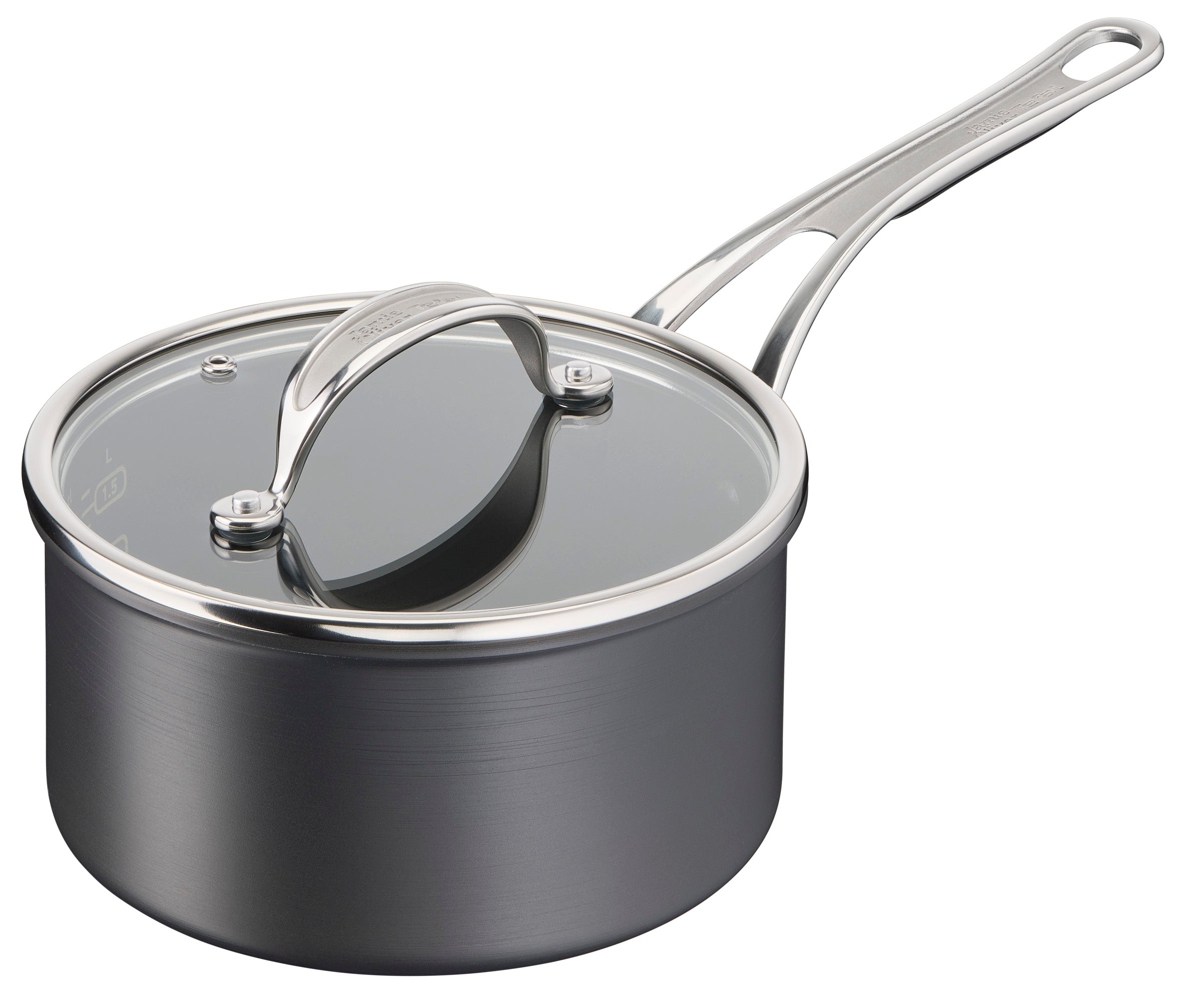 User Manual and FAQs for Jamie Oliver by Tefal Cooks Classic Non-Stick Induction Hard Anodised Saucepan + Lid 18cm